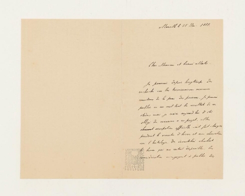 Correspondance d'Etienne Jourdan et Henri de Lacaze-Duthiers
