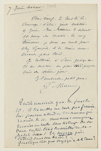 Lettre du 7 juin 1853 de George Sand à Eugène Lambert