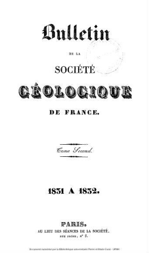 Bulletin de la Société géologique de France, Tome 02