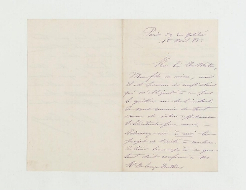 Correspondance d'Arthur Liebaut et Henri de Lacaze-Duthiers