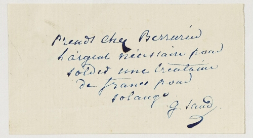Lettre de [1853] de George Sand à Eugène Lambert