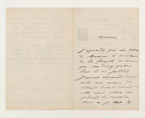 Correspondance de Charles Cave et Henri de Lacaze-Duthiers