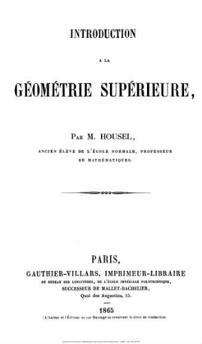 Introduction à la géométrie supérieure