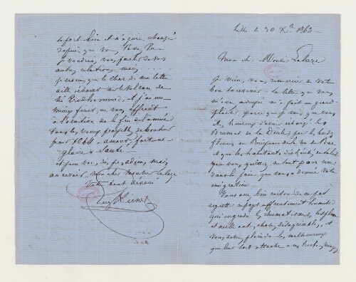 Correspondant non-identifié - 30 décembre 1869