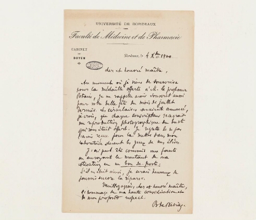 Correspondance de Barthélémy de Nabias et Henri de Lacaze-Duthiers