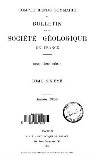 Bulletin de la Société géologique de France, 5ème série, tome 6