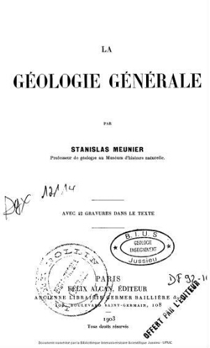 La géologie générale