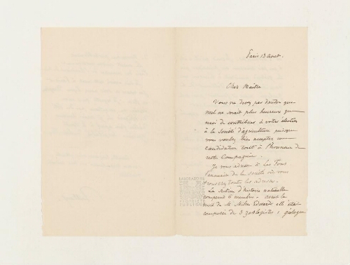 Correspondance d'Édouard Ernest Prillieux et Henri de Lacaze-Duthiers