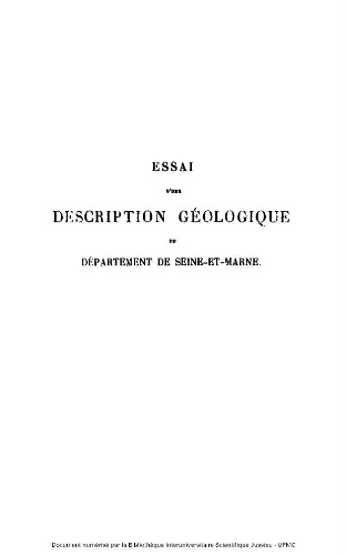 Essai d'une description géologique du département de Seine-et-Marne