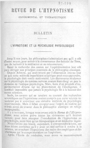 Revue de l'hypnotisme et de la psychologie physiologique, Tome 4