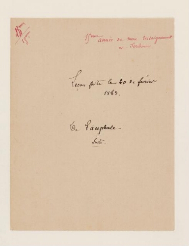 24ème leçon, 15ème année d'enseignement en Sorbonne, 20 février 1883 - De l'Acéphale.