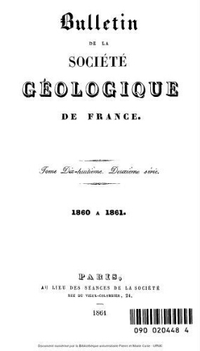 Bulletin de la Société géologique de France, 2ème série, tome 18