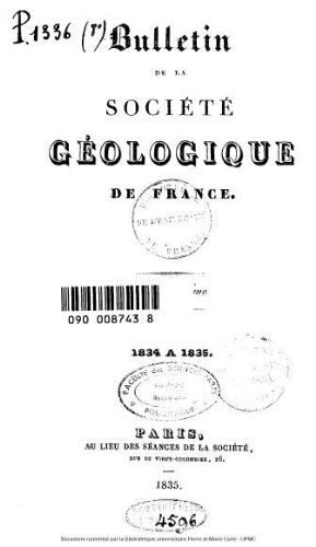 Bulletin de la Société géologique de France, Tome 06