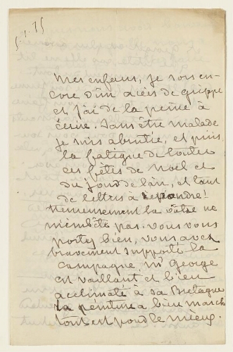 Lettre du 5 janvier 1875 de George Sand à Esther et Eugène Lambert