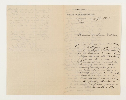 Correspondance de Jean-Baptiste Carnoy et Henri de Lacaze-Duthiers