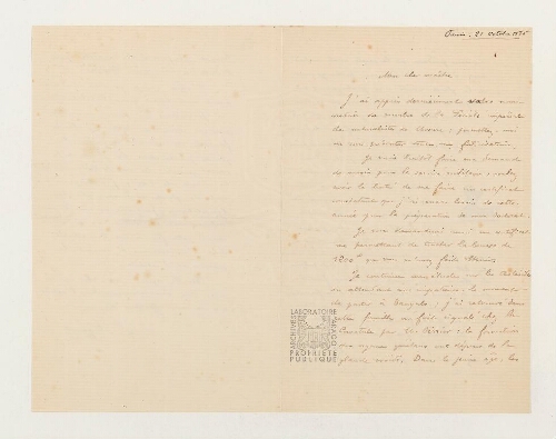 Correspondance de Lucien Cuénot et Henri de Lacaze-Duthiers