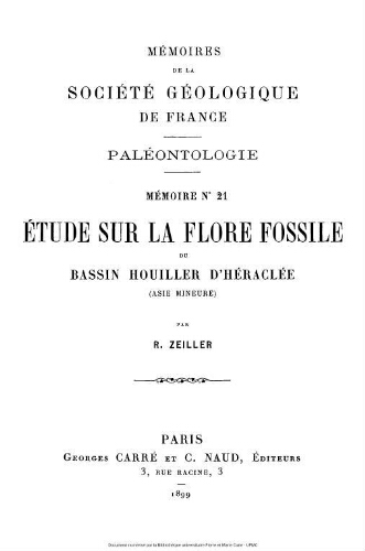 Étude sur la flore fossile du bassin houiller d'Héraclée (Asie Mineure)