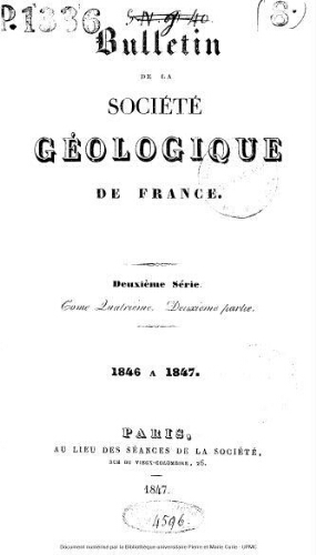Bulletin de la Société géologique de France, 2ème série, tome 04(2)