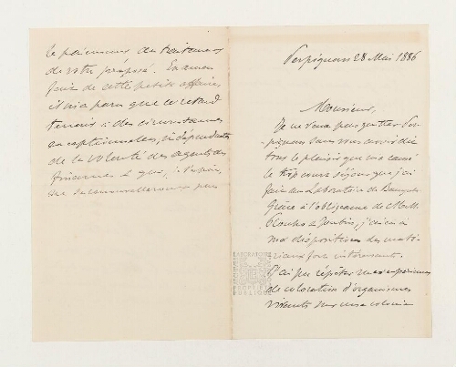 Correspondance d'A. Certe et Henri de Lacaze-Duthiers