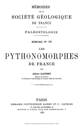 Les pythonomorphes de France
