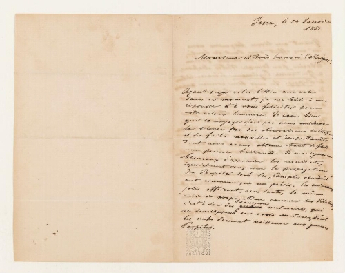 Correspondant non-identifié - 24 janvier 1862