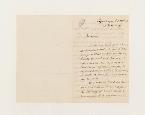 Correspondance de Rudolf von Willemoes-Suhm et Henri de Lacaze-Duthiers