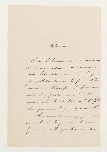 Correspondance de F. Bignon et Henri de Lacaze-Duthiers