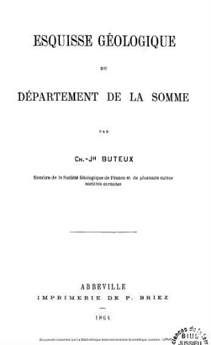 Esquisse géologique du département de la Somme