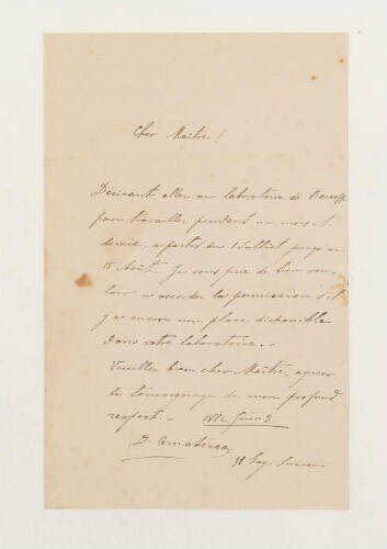 Correspondance de D. Cernatesco et Henri de Lacaze-Duthiers