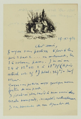 Correspondance reçue par Paul Hazard en 1924