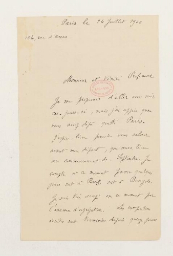 Correspondance d'André Cazamian et Henri de Lacaze-Duthiers