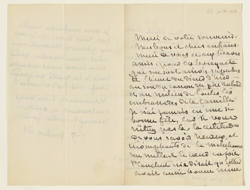 Lettre des 6 et 7 juillet 1868 de George Sand à Esther et Eugène Lambert