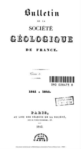 Bulletin de la Société géologique de France, Tome 13
