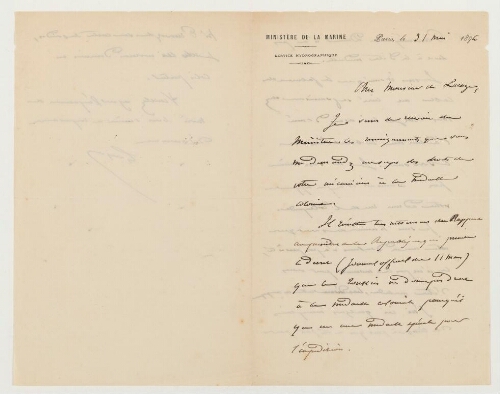 Correspondance d'Émile Guyou et Henri de Lacaze-Duthiers