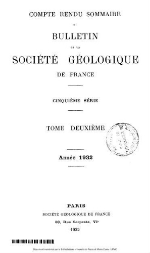 Bulletin de la Société géologique de France, 5ème série, tome 2
