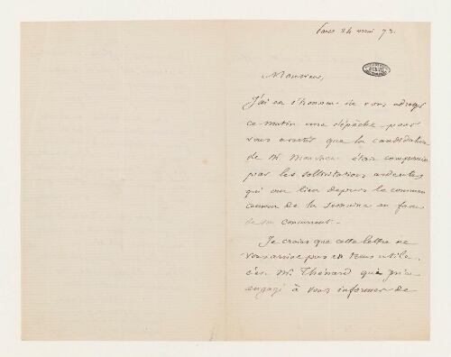 Correspondance d'Abel Transon et Henri de Lacaze-Duthiers