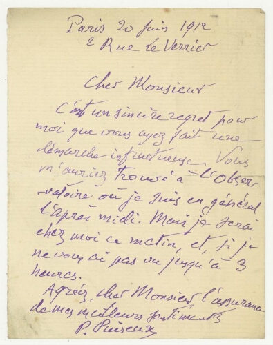 Correspondance de Pierre Puiseux à Robert de Montessus de Ballore