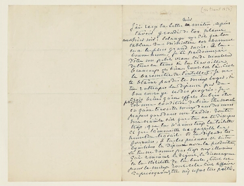 Lettre du [14] avril 1854 de George Sand à Eugène Lambert