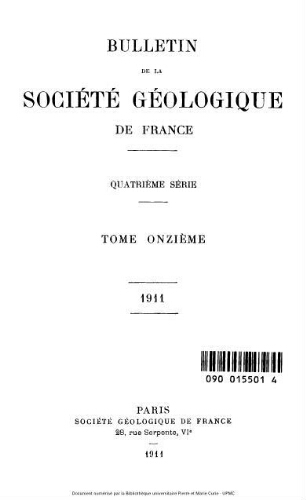 Bulletin de la Société géologique de France, 4ème série, tome 11