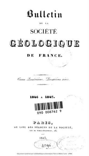 Bulletin de la Société géologique de France, 2ème série, tome 04(1)