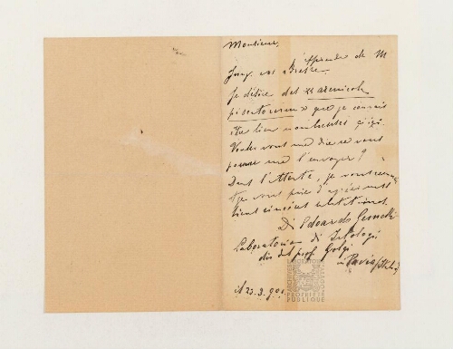 Correspondance d'Agostino Gemelli et Henri de Lacaze-Duthiers