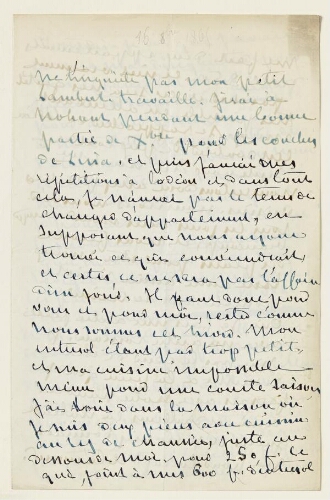 Lettre du 16 octobre 1865 de George Sand à Eugène Lambert
