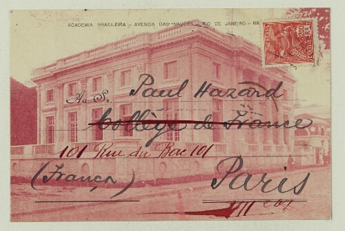 Correspondance reçue par Paul Hazard en 1927