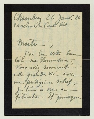 Correspondance reçue par Paul Hazard en 1926