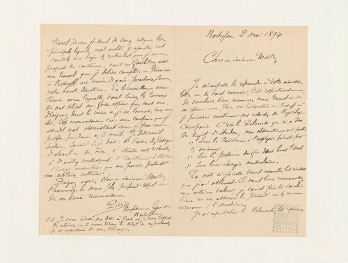 Correspondance de J.B. Pieri et Henri de Lacaze-Duthiers