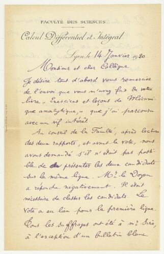 Correspondance de R. Levavasseur à Robert de Montessus de Ballore