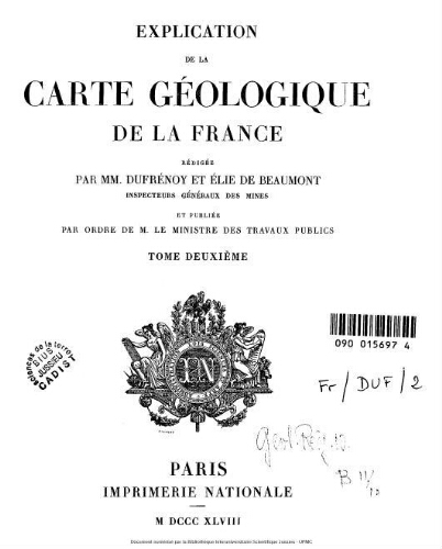 Explication de la Carte géologique de la France. Tome deuxième