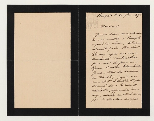 Correspondance de L. Bernard et Henri de Lacaze-Duthiers