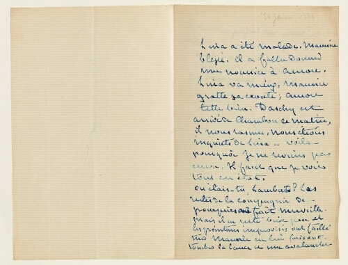Lettre du 20 janvier 1866 de George Sand à Eugène Lambert