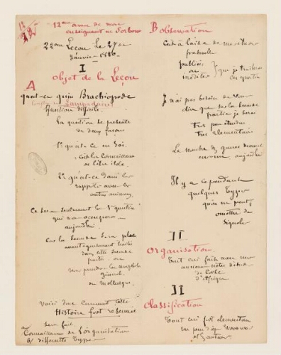 22ème leçon, 12ème année d'enseignement en Sorbonne, 27 janvier 1880 - Qu'est-ce qu'un Brachiopode